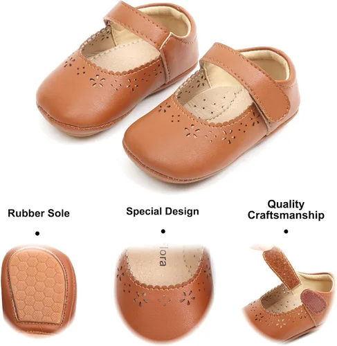 Miniatura 27 de Felix & Flora Zapatos de bebé de suela suave - Zapatos de bebé para caminar, mocasines, suela de goma, zapatos de cuna