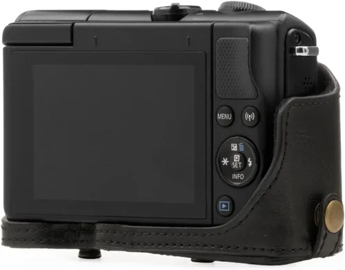 Miniatura 25 de MegaGear Canon EOS M100, M200 (0.591-1.772 in) Ever Ready - Funda de piel para cámara y correa, con acceso a la batería, color marrón oscuro, MG1326