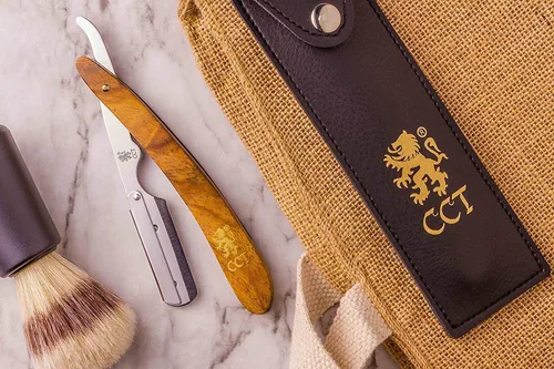 Miniatura 6 de The Cambridge Cutthroat Cut Throat Razor Kit Missanda Hardwood & Stainless Steel Professional Barber Razor, Premium Single Blade Straight Edge