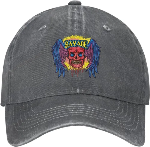 Miniatura 2 de Cowboy Hat Trendy Hats for Man and Women Djustable Four Season Outdoor Baseball Cap of Hell Skull with Angel Deep Heather