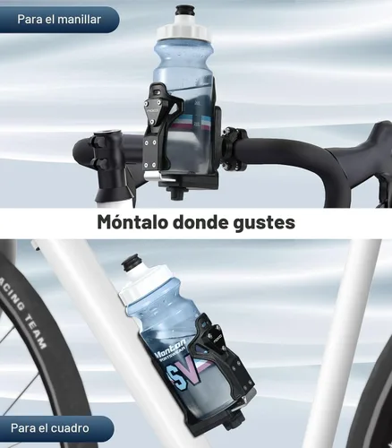 Miniatura 6 de MoKo Soporte para botella de agua para bicicleta, jaula ajustable para botella de agua de 1.9-3.6 pulgadas de diámetro, para manillar y marco, Negro