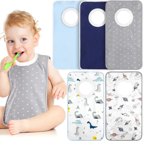 Miniatura 9 de Newwiee 5 baberos grandes para bebés, baberos suaves y absorbentes, cobertura completa, baberos para niños pequeños baberos baberos baberos