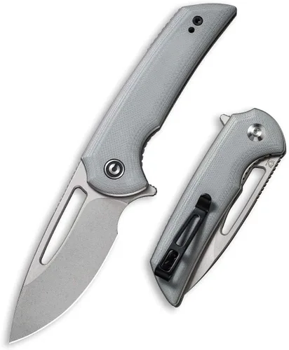 Miniatura 8 de CIVIVI Odium - Cuchillo plegable pequeño – Hoja D2 negra lavada a la piedra de 2.65 pulgadas, mango G10, pivote de rodamientos de bolas, cuchillo