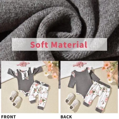 Miniatura 5 de Aalizzwell Conjunto de pantalones de invierno y otoño para bebés recién nacidos