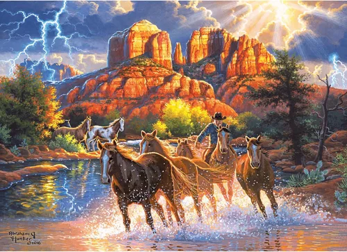 Miniatura 8 de RoseArt - Abraham Hunter - Catching Rays Lighthouse - Rompecabezas de 1000 piezas para adultos