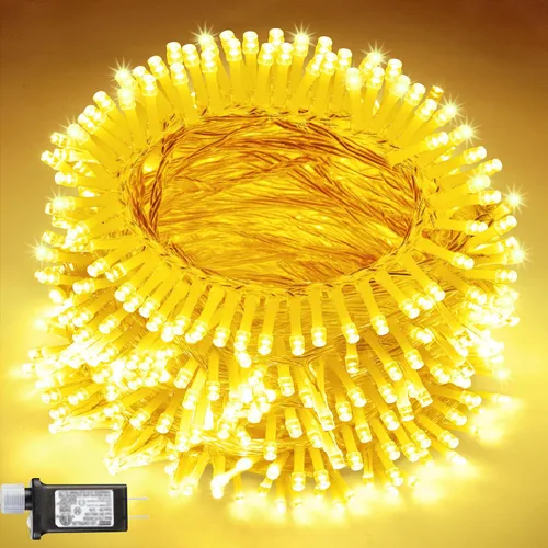 Miniatura 10 de JOYIN 200 luces LED de Navidad multicolor, 8 modos de luces de árbol de Navidad enchufables, luces parpadeantes de hadas conectables de 66 pies
