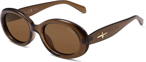 SOJOS Gafas de sol polarizadas ovaladas pequeñas retro para mujeres y hombres, estilo vintage de los años 90, protección UV400, gafas de sol