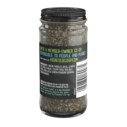 Miniatura 3 de Frontier Co-op Condimento multiusos, cebolla, perejil, albahaca, cáscara de limón, tomillo, ajo y otras especias aromáticas, sin sal, Kosher 1.2