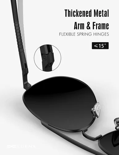 Miniatura 6 de LUENX, Aviator - Gafas de sol polarizadas, para hombres y mujeres, protección UV 400, con funda 60MM