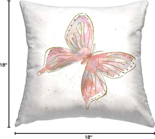 Miniatura 8 de Stupell Industries Nan Throw Pillow, diseño de mariposa monarca rosa, 18 x 18 pulgadas