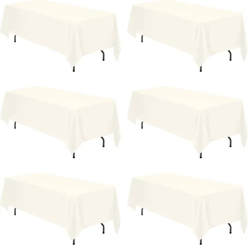 Miniatura 205 de BRILLMAX 6 Pack de Manteles Azul Marino para Mesas Rectangulares de 8 Pies 90 x 156 Pulgadas - 8 pies Mantel Rectangular a Granel de Lino