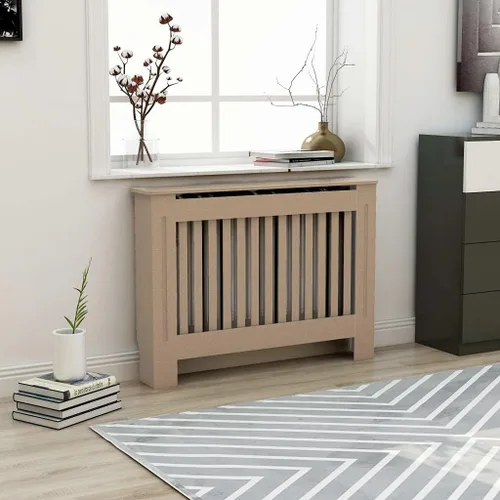 Miniatura 27 de 2 piezas de MDF para el hogar, calentador de sala de estar, soporte lateral para calefacción, cubierta de radiador, estante de gabinete de Blanco