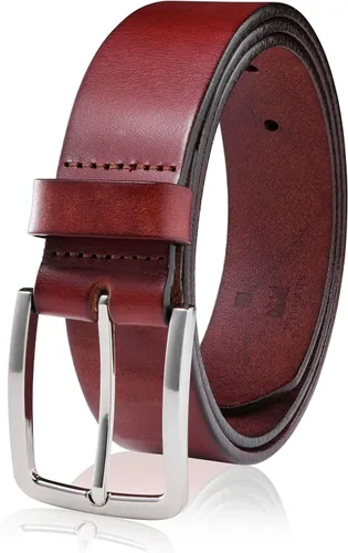 Miniatura 12 de MILORDE Cinturón de vestir de cuero genuino para hombre, hecho a mano, 100% cuero de vaca, diseños clásicos y modernos para trabajo, negocios y uso