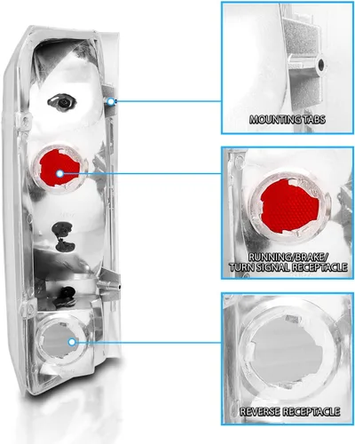 Miniatura 5 de AmeriLite Euro Chrome - Juego de luces traseras de freno de repuesto para Ford F150 F250 F350 / Bronco 1989-1996, lado del pasajero y del conductor
