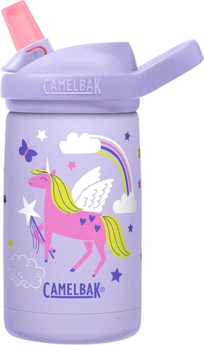 Miniatura 10 de CamelBak Eddy+ Kids - Botella de agua con válvula de mordida y pajita aislada de acero inoxidable, perros en bicicleta, 12 onzas