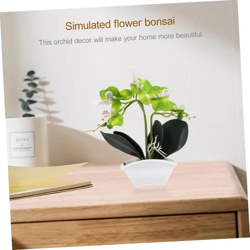 Miniatura 6 de Flor de seda falsa decorativa de Phalaenopsis para decoración de plantas de mesa, orquídea de seda artificial, mini orquídea para eventos