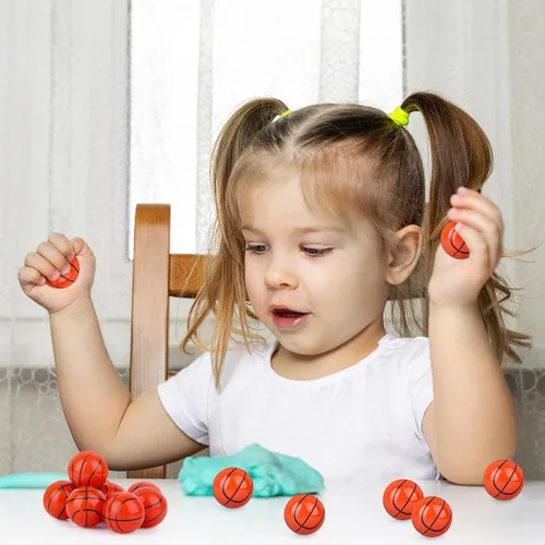Miniatura 4 de 24 piezas de pelotas de básquetbol rebotadoras para niños, pelotas de goma de 32 mm de rebote deportivo a granel para recuerdos de fiesta, rellenos