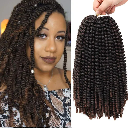 Miniatura 31 de Beyond Beauty Cabello de Ganchillo Spring Twist 90 hebras 8 pulgadas Spring Twists Esponjosas Trenzado, Trenzas de Ganchillo Spring Twist Bomb Twist