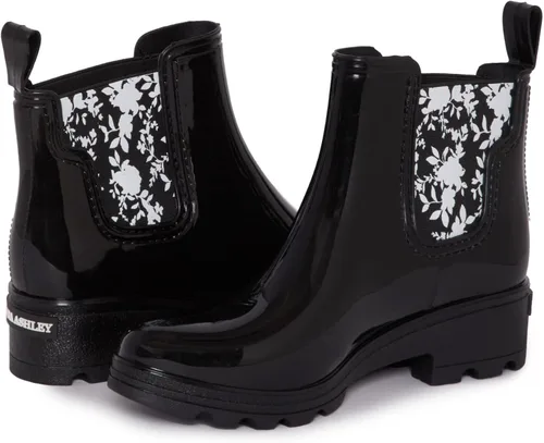 Miniatura 3 de Laura Ashley Botas de lluvia de goma de corte medio para mujer, botines impermeables ligeros para mujer