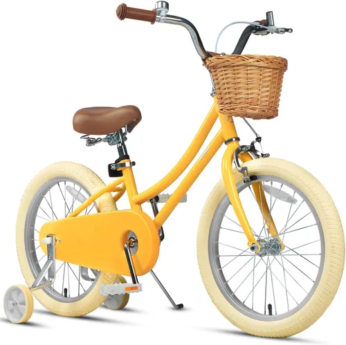 Miniatura 16 de Petimini Vintage Kids Bike for Girls, 12–20 Inch Classic Bicycle with Wicker Basket & Bell, High Tensile Steel Frame, Training Wheels (12–18”), 85%