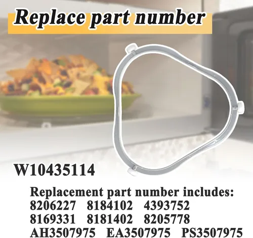 Miniatura 5 de W11252182 8206227 Reemplazo de anillo de soporte de placa giratoria de vidrio para microondas, reemplaza AP6799974 W10435114 PS12584163 W10654906