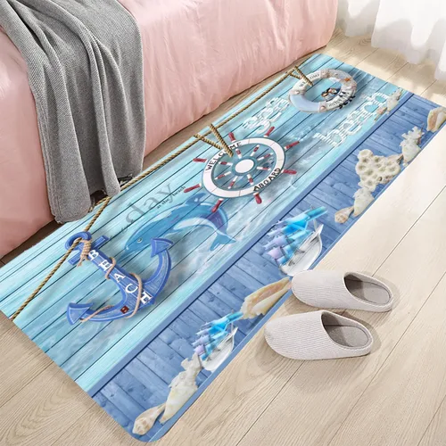 Miniatura 7 de LYFANS Manta de esponja de baño y cocina absorbente de espuma suave (23.5 x 59 pulgadas), almohadilla de franela antideslizante brillante impresa