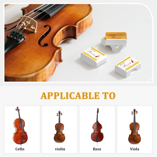 Miniatura 4 de WOGOD Juego de colofonia profesional (50 piezas) - para violín/viola/violonchelo/contrabajo/erhu Antideslizante, tono rico, bajo polvo, duradero