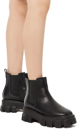 Miniatura 3 de Botines con cordones Chelsea Combat Chunky Plataforma para mujer en Negro (ROTA)