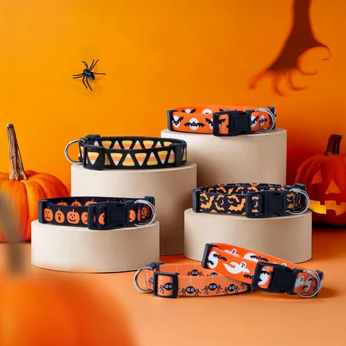 Miniatura 5 de Native Pup Collar de Perro de Halloween - Collares de Disfraz de Terror con Temática Espeluznante de Otoño - Calavera, Calabaza, Fantasma, Calabazas