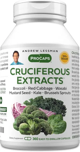 Miniatura 10 de ANDREW LESSMAN Extractos crucíferos 60 cápsulas: altos niveles de glucosinolatos y sulforafano de brócoli, col roja, semillas de mostaza, wasabi