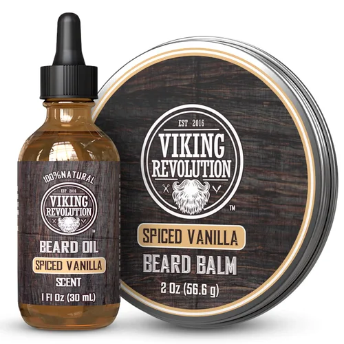 Miniatura 19 de Viking Revolution Aceite de barba de sándalo para hombres, aceite natural para barba con aceite de argán y aceite de jojoba, suavizante de barba