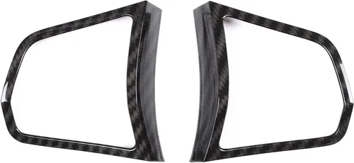 Cubierta de marco de botón de volante ABS 2 piezas compatible con BMW Serie 5 F10 520 525 530 2011 2012 2013 2014 2015 2016 2017 Interior Accesorios