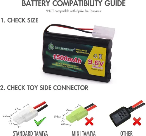 Miniatura 4 de Batería recargable NiMH de 9.6 V 1500 mAH de 8 celdas AA con conector estándar Tamiya enchufe y cables de carga USB para automóviles a control