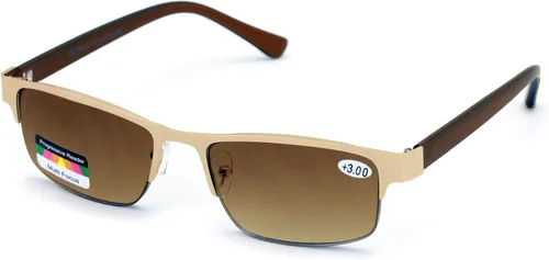Miniatura 6 de Gafas de lectura progresivas rectangulares de metal sin línea Gafas de sol al aire libre del lector trifocal