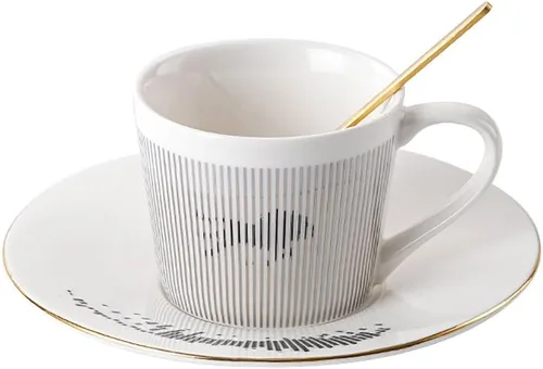 Miniatura 12 de Tazas y platillos de espejo, taza de café con reflejo de espejo, taza de café de cerámica con juego de platillo, tazas de té y platillos