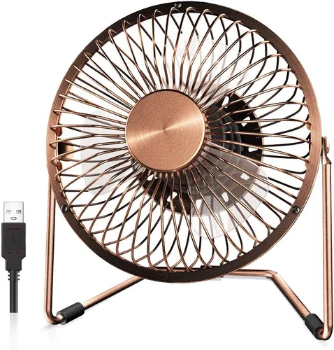 EasyAcc Ventilador de escritorio USB de 6 pulgadas, rotación de 360°, pequeño y silencioso, potente flujo de aire portátil fuerte, mini ventilador