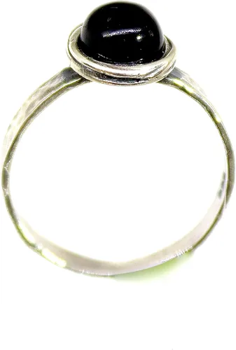 Miniatura 53 de Anillo de plata de ley con piedras preciosas para mujer, anillo apilable de piedra martillada, anillo de piedra natal