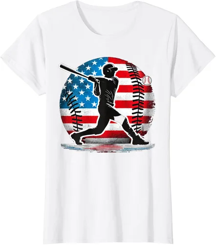 Miniatura 22 de Camiseta de jugador de béisbol estadounidense con bandera de Estados Unidos