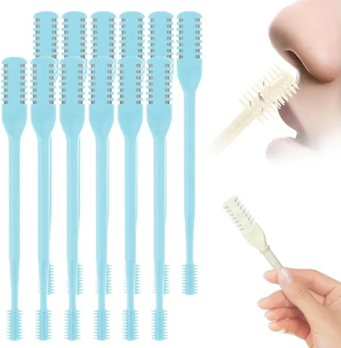 Miniatura 9 de Cortador de vello nasal 2 en 1 mejorado, herramienta de eliminación de vello de fosa nasal de doble cara, recortadora manual de vello de nariz