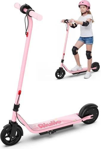 Electric Scooter for Adults, Teens & Big Kids, 350W-500W Motor, 10Mph-21 MPH & 10-28 Miles Max Range, 6.5 to 10 inch Tires, Portable Lightweight Rosa