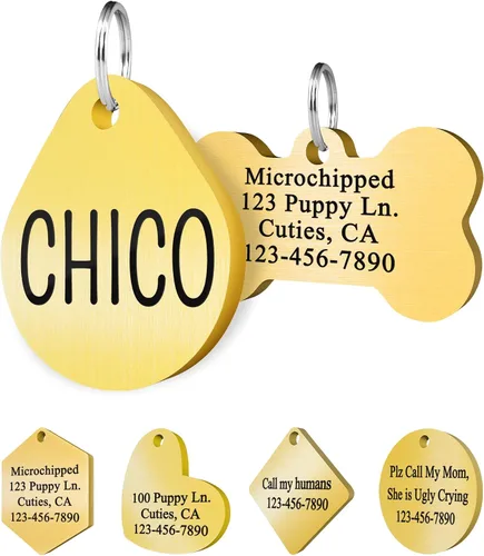 Miniatura 16 de Ultra Joys Etiquetas de identificación personalizadas de perros y gatos para mascotas, etiquetas de identificación personalizadas en la parte