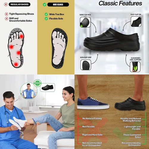 Miniatura 4 de Work Shoes for Men & Women Non Slip Clogs Kitchen Chef Shoes Comfortable Women Clogs Beach Shoes