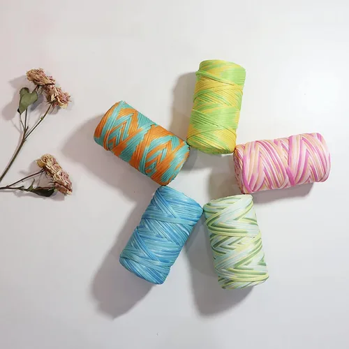 Miniatura 3 de Hilo de camiseta de 160 yardas de tela de ganchillo de tela de ganchillo colorido para ganchillo para principiantes DIY bolsa de manualidades a mano
