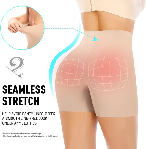 Miniatura 4 de Pantalones cortos moldeadores sin costuras para mujer, pantalones cortos para debajo del vestido, control de abdomen, ropa interior moldeadora