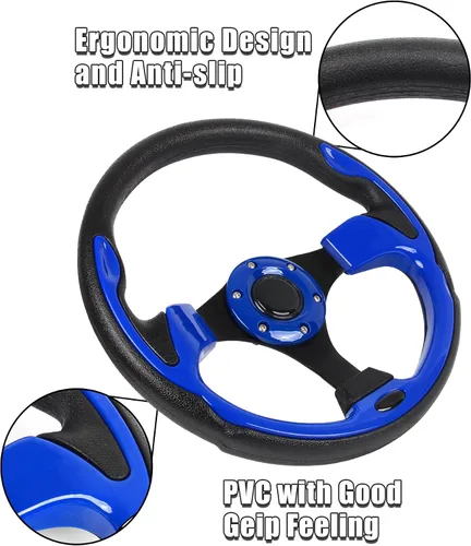 Miniatura 6 de Volante Universal para Club Car DS y Precedent con Marco de Aluminio Negro Adecuado para Carrito de Golf EZGO RXV & TXT, Yamaha..