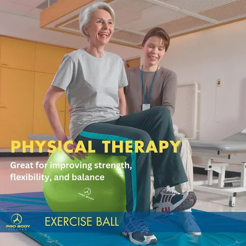Miniatura 9 de ProBody Pilates Pelota de yoga - Pelota de ejercicios de colores frescos para estabilidad, embarazo, entrenamiento, terapia física y parto, silla