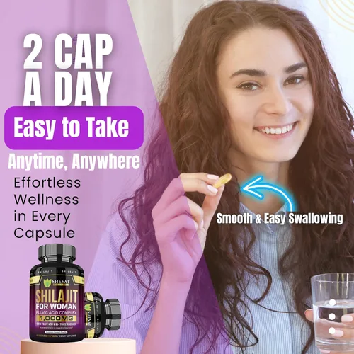 Miniatura 5 de Shilajit Cápsulas de 1000 mg – Shilajit puro para mujeres con ácido fúlvico orgánico para energía y apoyo inmunológico, suplementos minerales