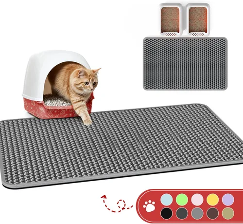 Miniatura 10 de Tapete sanitario para gatos, tapete pequeño que atrapa la orina, fácil de limpiar, caja sanitaria impermeable, a prueba de orina y antideslizante