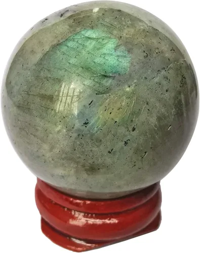 Miniatura 13 de Bola de cristal curativo de amatista de 1.575 in, decoración del hogar, esfera de adivinación Fengshui con soporte de madera