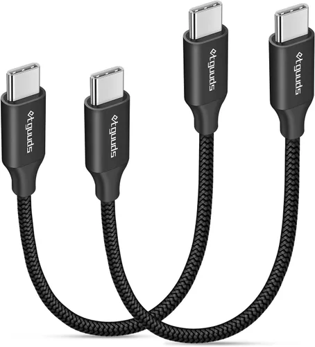etguuds Cable corto USB C a USB C de 0.5 pies, paquete de 2 cables USBC a USBC de 60 W, cable de carga tipo C a C, carga rápida para iPhone 17 16 15